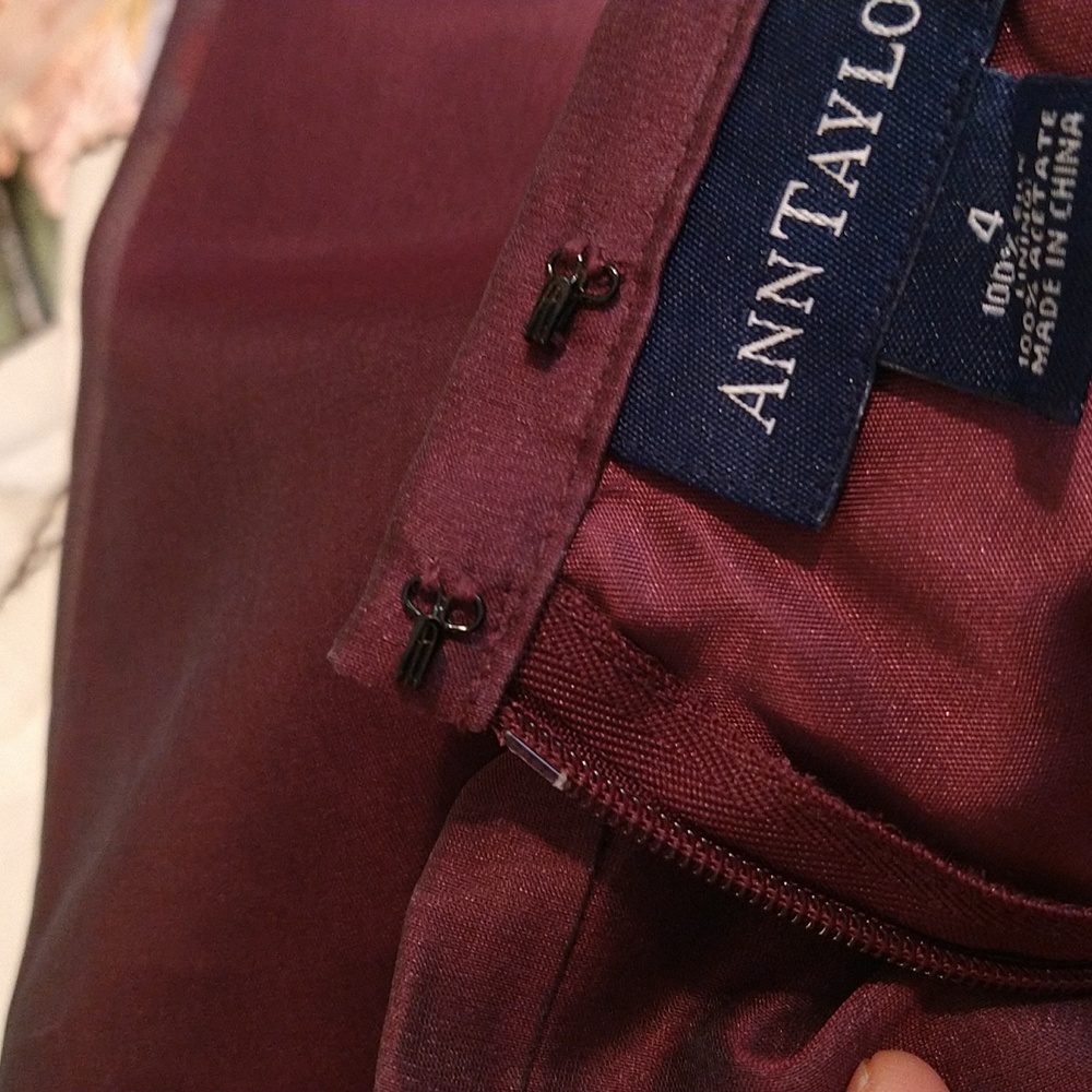 Ann Taylor plum silk maxi skirt set Sz 4 - Picture 11 of 13